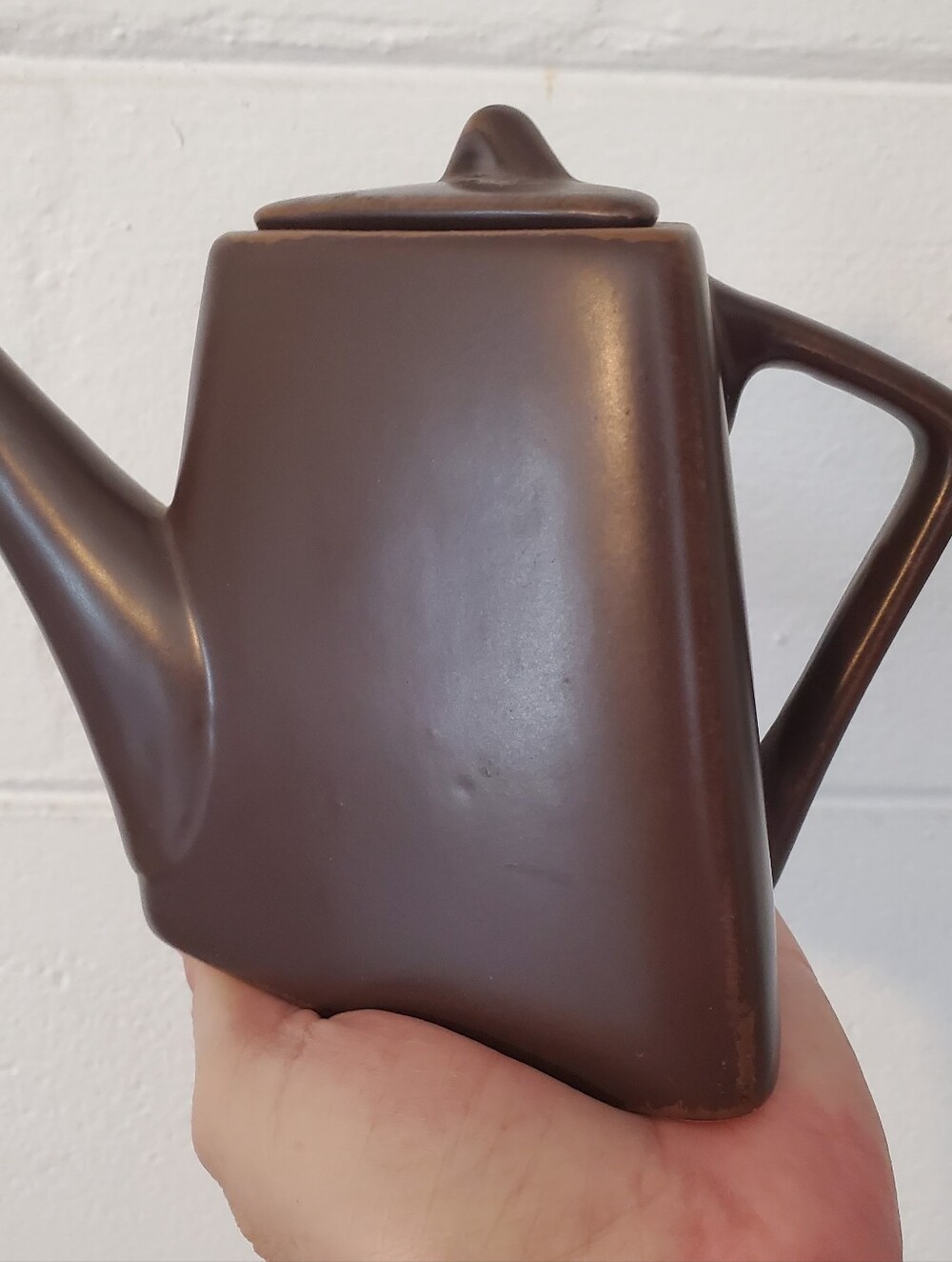 Brown Ceramic Triangle Teapot Modern Design With Lid‎ - Picture 2 of 16